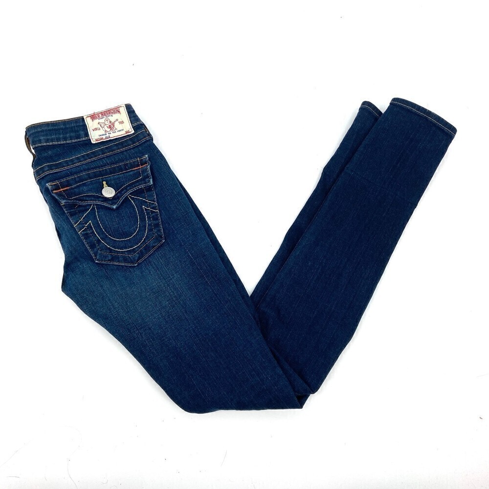 TRUE RELIGION Julie Super Skinny Denim Blue Jeans Casual Size 27